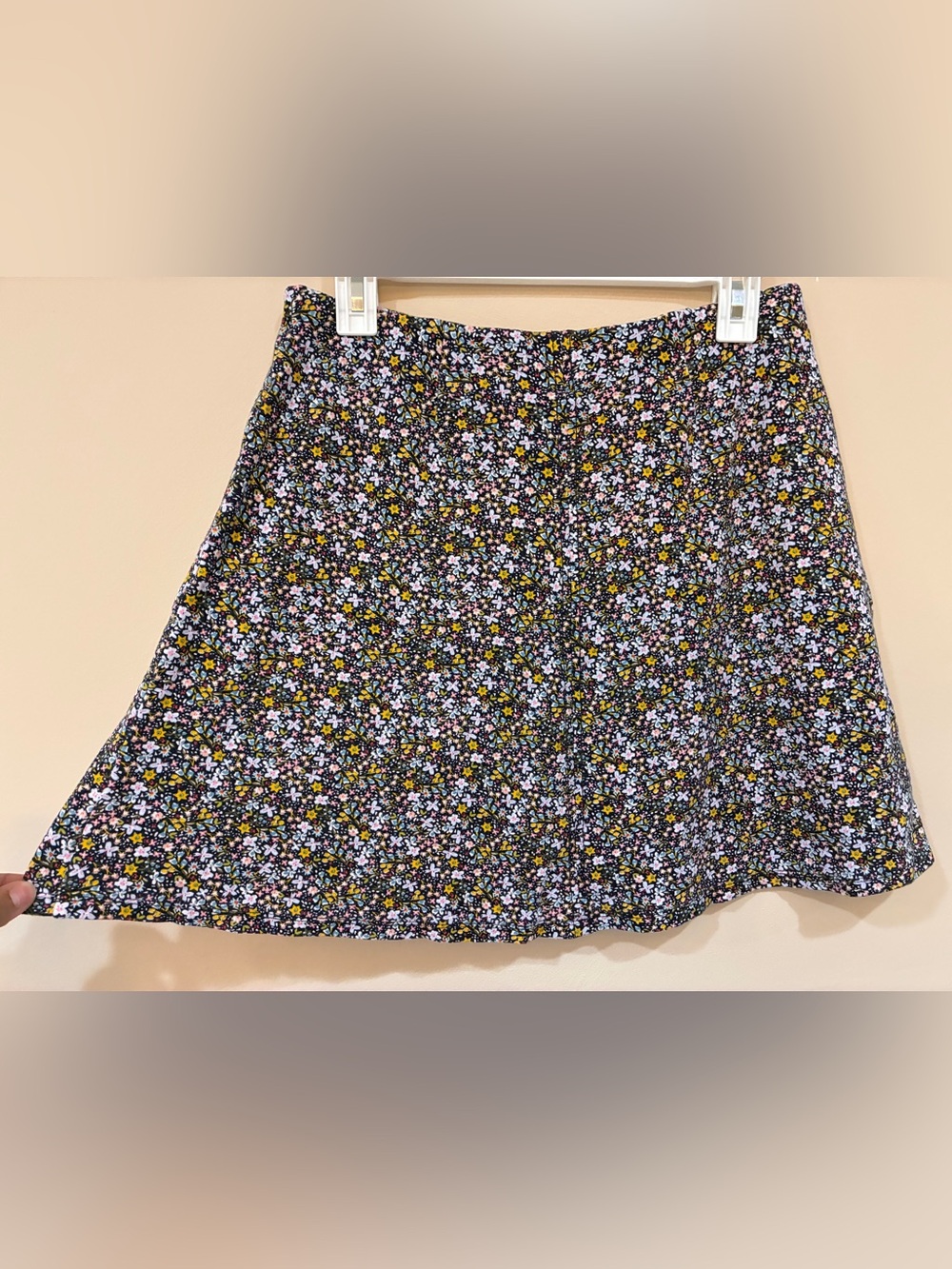 Loft Floral A-Line Mini Skirt - Blue with Multicolor Ditsy Print